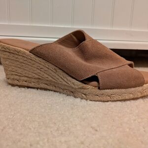 Apaseart Leather Wedge Tan Shoes 9